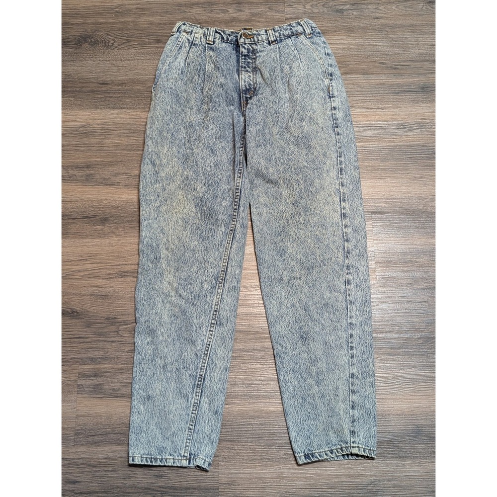 Vintage Levis SilverTab Acid Wash Jeans 30x30 Blue Loose Tapered Pleated 90s